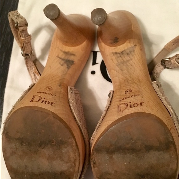 Christian Dior Python sling-back platform heels - Picture 6 of 8